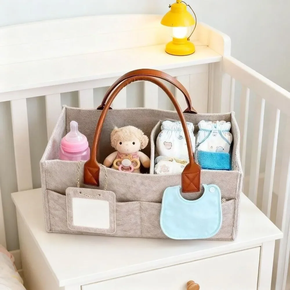 Large Collapsible Diaper Caddy Organizer Nursery Storage Tote
